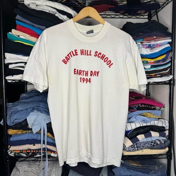 Vintage 90’s School “Earth Day 1994” Best Fruit of the Loom Black Tag Sz XL - Picture 1 of 10